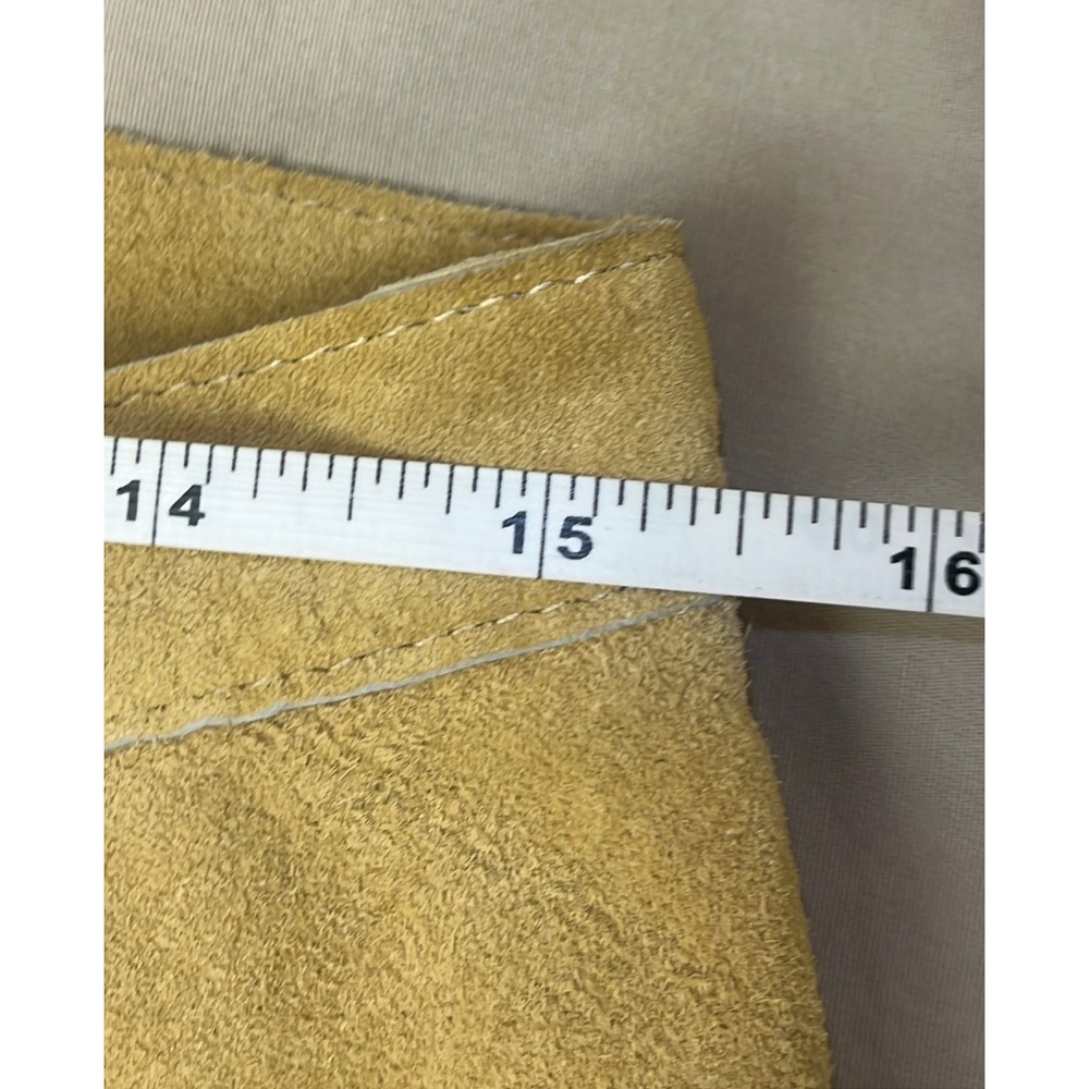 Co & Eddy Mustard Yellow Genuine Suede Leather Pants Size 8 Vintage Style - Picture 7 of 11